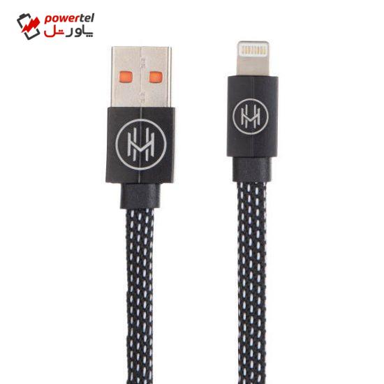 کابل تبدیل USB به لایتنینگ اچ اند ام مدل C05 طول 0.2 متر