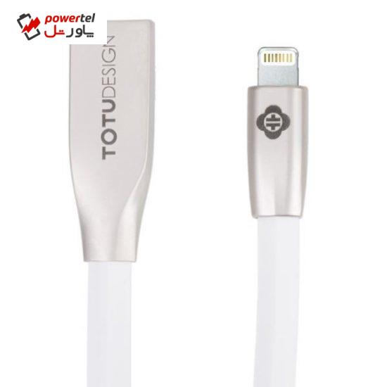 کابل تبدیل USB به لایتنینگ توتو مدل ZINC ALLOY طول 1متر