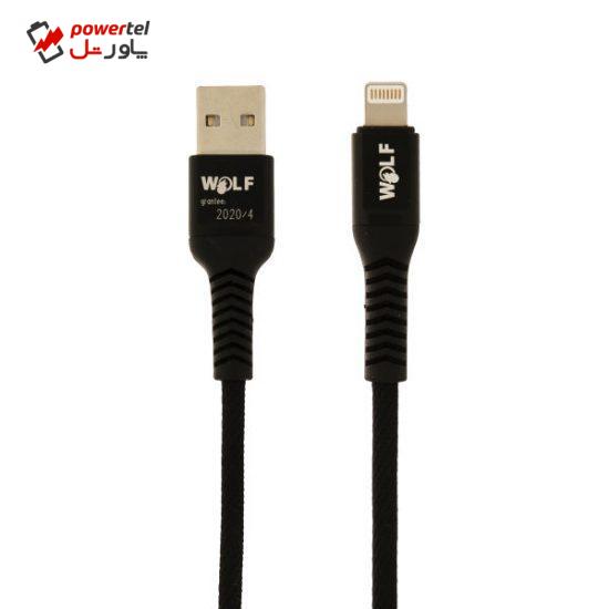 کابل تبدیل USB به لایتنینگ ولف مدل Ds2.4 طول 1 متر