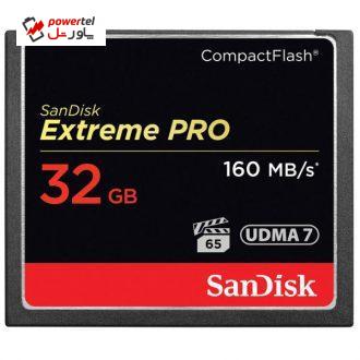 کارت حافظه CompactFlash سن دیسک مدل Extreme Pro سرعت  160MBps ظرفیت 32 گیگابایت