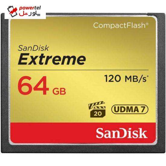 کارت حافظه CompactFlash سن دیسک مدل Extreme سرعت 800X 120MBps ظرفیت 64 گیگابایت