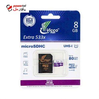کارت حافظه MicroSD ویکومن مدل EXTRA 533X ظرفیت 8 گیگابایت