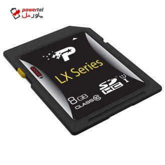 کارت حافظه SD HC پتریوت مدل  LX SERIES استاندارد UHS-I U1 کلاس 10ظرفیت 8 گیگابایت