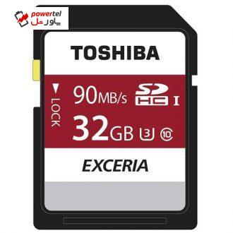 کارت حافظه SDHC توشیبا مدل Exceria N302 کلاس 10 استاندارد UHS-I U3 سرعت 90MBps ظرفیت 32 گیگابایت