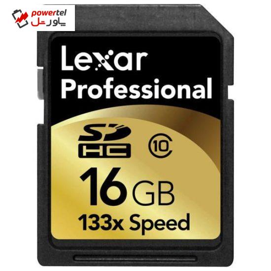کارت حافظه SDHC لکسار مدل Professional کلاس 10 سرعت  133X ظرفیت 16 گیگابایت
