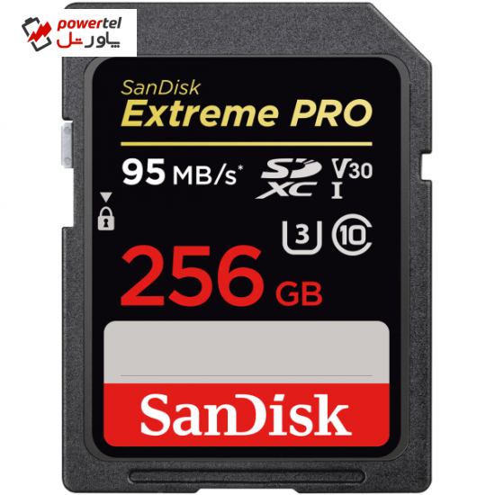 کارت حافظه SDXC سن دیسک مدل Extreme Pro V30 کلاس 10 استاندارد UHS-I U3 سرعت 95MBps ظرفیت 256 گیگابایت