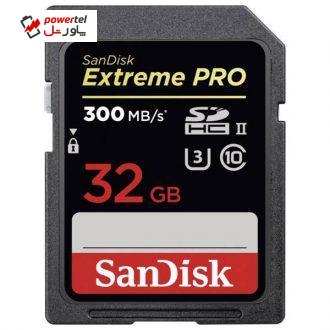 کارت حافظه SDXC سن دیسک مدل Extreme Pro استاندارد UHS-II U3 سرعت 300MBps ظرفیت 32 گیگابایت