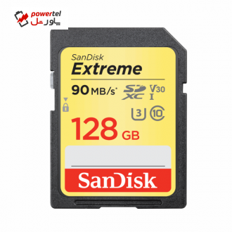 کارت حافظه SDXC سن دیسک مدل Extreme V30 کلاس 10 استاندارد UHS-I U3 سرعت 600X 90MBps ظرفیت 128گیگابایت