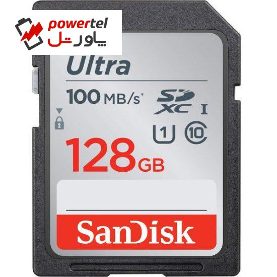 کارت حافظه SDXC سن دیسک مدل Ultra کلاس 10 استاندارد UHS-I U1 سرعت  100MBps ظرفیت 128 گیگابایت