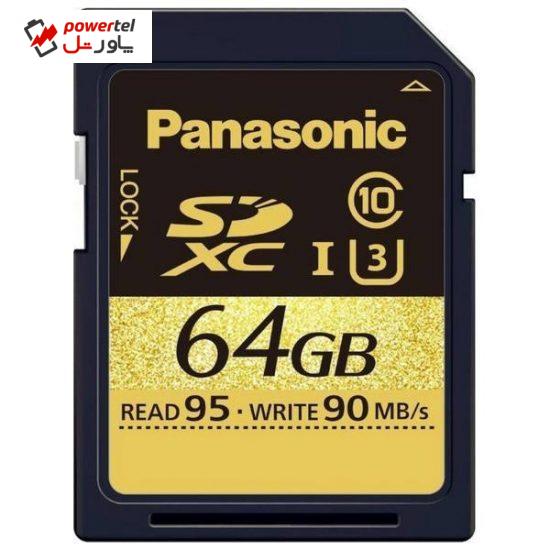 کارت حافظه SDXC پاناسونیک مدل RP-SDUD64GAK کلاس 10 استاندارد UHS-I U3 سرعت 95MBps ظرفیت 64 گیگابایت