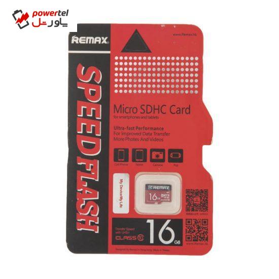 کارت حافظه micro SDHC ریمکس مدل Speed Flash کلاس 10  ظرفیت 16 گیگابایت