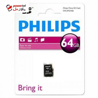 کارت حافظه microSD فیلیپس مدل FM64MD45B کلاس 10 ظرفیت 64 گیگابایت