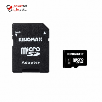 کارت حافظه microSD کینگ مکس به همراه آداپتور SD ظرفیت 1 گیگابایت