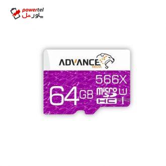 کارت حافظه microSDHC ادونس مدل 566X کلاس 10 استاندارد UHS-I U1 سرعت 85MBps ظرفیت 64 گیگابایت