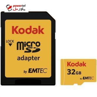 کارت حافظه microSDHC امتک کداک کلاس 10 استاندارد UHS-I U3 سرعت 95MBps 650X به همراه آداپتور SD ظرفیت 32 گیگابایت