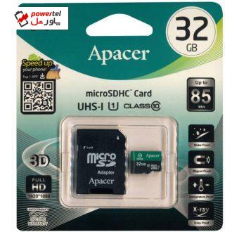 کارت حافظه microSDHC اپیسر مدل Color Ultra High Speed کلاس 10 استاندارد UHS-I U1 سرعت 85MBps به همراه آداپتور SD ظرفیت 32 گیگابایت