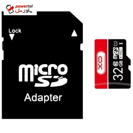 کارت حافظه microSDHC ایکس او مدل SPEED FLASH کلاس 10 استاندارد UHS-I U1 سرعت 80MBps ظرفیت 32 گیگابایت به همراه آداپتور SD