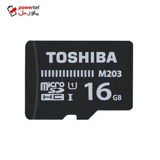 کارت حافظه microSDHC توشیبا مدل M203 کلاس 10 استاندارد UHS-I سرعت 100MBps ظرفیت 16 گیگابایت