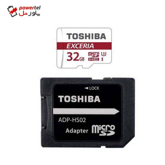 کارت حافظه microSDHC توشیبا مدل M301 کلاس 10 استاندارد UHS-I U3 سرعت 48MBps ظرفیت 32 گیگابایت به همراه  آداپتور SD