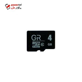 کارت حافظه microSDHC جی آر کلاس 6 استاندارد UHS-I U1 سرعت 6MBps ظرفیت 4 گیگابایت