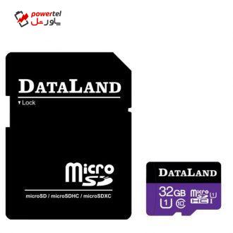 کارت حافظه microSDHC دیتالند مدل 533x کلاس 10 استاندارد UHS-I U1 سرعت 85MBps ظرفیت 32 گیگابایت همراه با آداپتور SD