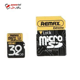 کارت حافظه microSDHC ریمکس مدل EXTREME کلاس 10 استاندارد UHS-3 U3 سرعت 80MBps ظرفیت 32 گیگابایت به همراه آداپتور SD