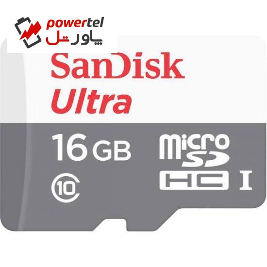 کارت حافظه microSDHC سن دیسک مدل Ultra کلاس 10 استاندارد UHS-I U1 سرعت 80MBps 533X ظرفیت 16 گیگابایت