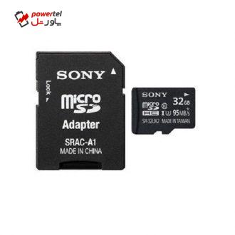 کارت حافظه microSDHC سونی مدل SR-32UX2A کلاس 10استاندارد UHS-I U3 سرعت 95MBps ظرفیت 32 گیگابایت به همراه آداپتور SD