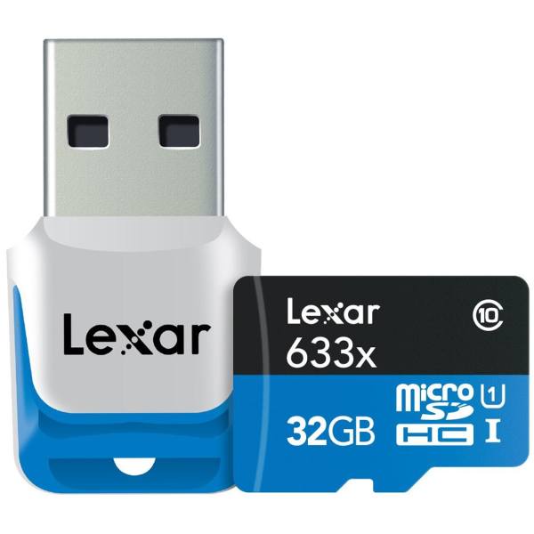 کارت حافظه microSDHC لکسار مدل High-Performance کلاس 10 استاندارد UHS-I U1 سرعت 95MBps 633X همراه با آداپتور SD ظرفیت 32 گیگابایت