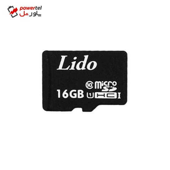 کارت حافظه microSDHC لیدو مدل BK کلاس 10 استاندارد U1 سرعت 65MBps ظرفیت 16 گیگابایت