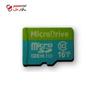 کارت حافظه microSDHC  مدل DR8005 کلاس 10استاندارد HC ظرفیت 16 گیگابایت میکرو درایو  وکیوم  آبی به همراه آداپتور SD