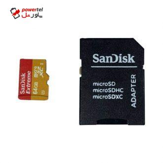 کارت حافظه microSDHC مدل EXTEREME PRO کلاس 10 استاندارد UHS-I U1 سرعت 95MBps ظرفیت 64 گیگابایت به همراه آداپتور SD