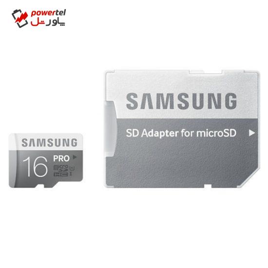 کارت حافظه microSDHC  مدل Pro کلاس 10 استاندارد UHS-I U1 سرعت 90MBps  ظرفیت 16 گیگابایت به همراه آداپتور SD