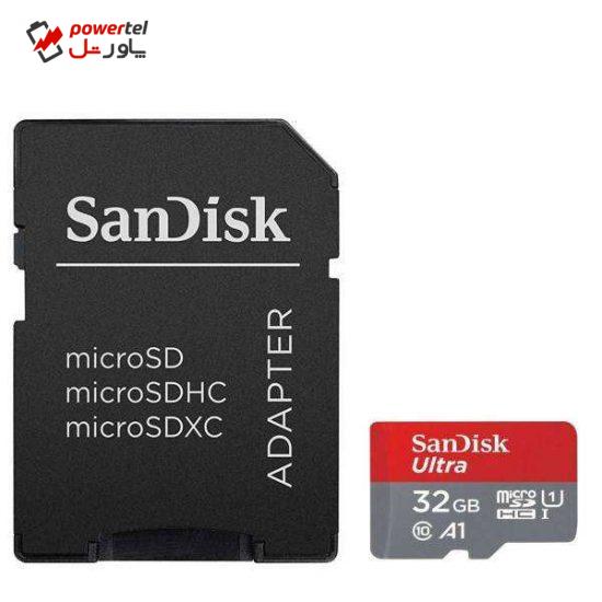 کارت حافظه microSDHC  مدل Ultra A1 کلاس 10 استاندارد UHS-I سرعت 98MBps ظرفیت 32 گیگابایت به همراه آداپتور SD