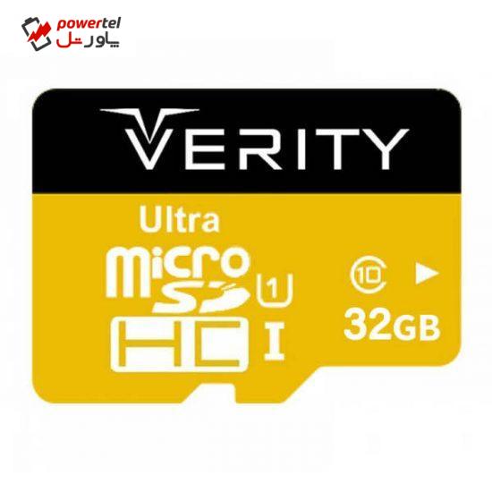 کارت حافظه microSDHC وریتی مدل U106 کلاس 10 استاندارد UHS-I U1 سرعت 95MBps ظرفیت 32 گیگابایت