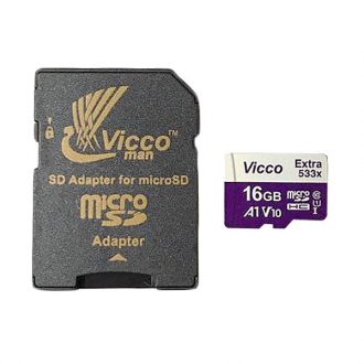 کارت حافظه microSDHC ویکومن مدل 533X کلاس 10 استاندارد UHS-I A1 سرعت 80MBps ظرفیت 16 گیگابایت به همراه آداپتور SD