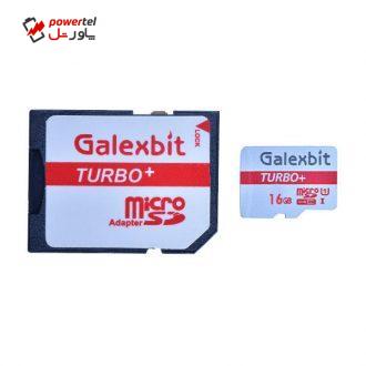 کارت حافظه microSDHC گلکسبیت مدل Turbo+ کلاس 10 استاندارد UHS-I سرعت 80MBps ظرفیت 16 گیگابایت به همراه آداپتور SD