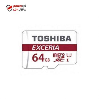 کارت حافظه microSDXC توشیبا مدل EXCERIA M302-EA کلاس 10 استاندارد UHS-I U1 سرعت 90MBps ظرفیت 64 گیگابایت به همراه آداپتور SD