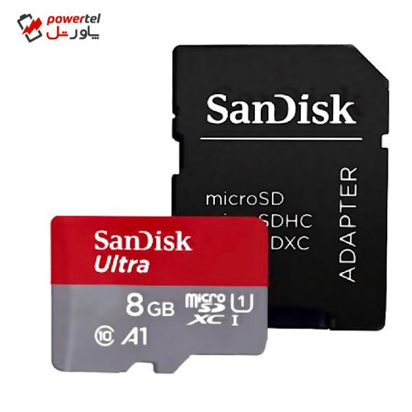 کارت حافظه microSDXC سن ديسك مدل Ultra کلاس 10 استاندارد UHS-I U3 سرعت 48MBpsظرفیت 8 گیگابایت به همراه آداپتور SD