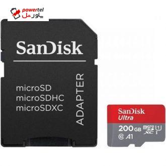 کارت حافظه microSDXC سن دیسک کلاس 10 استاندارد UHS-i سرعت 90Mbps  ظرفیت 200 گیگابایت به همراه با آداپتور SD