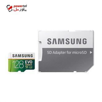 کارت حافظه microSDXC  مدل Evo Select کلاس 10 استاندارد UHS-I U3 سرعت 100MBps ظرفیت 128 گیگابایت به همراه آداپتور SD