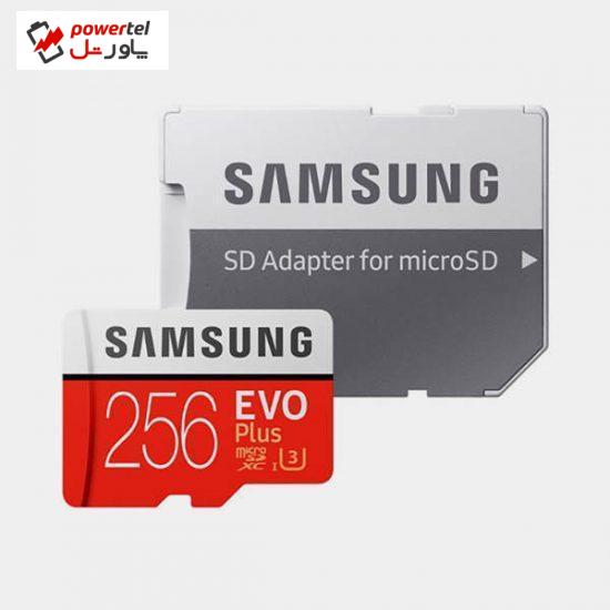کارت حافظه microSDXC مدل Evo کلاس 10 استاندارد UHS-I U3 سرعت 100MBps ظرفیت 256 گیگابایت به همراه آداپتور SD