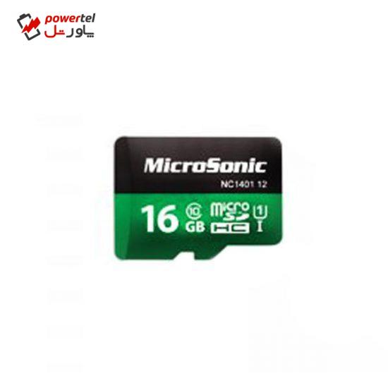 کارت حافظه microSDXC میکروسونیک مدل HC کلاس 10 استاندارد UHS-I U1 سرعت 90MBps ظرفیت 16 گیگابایت