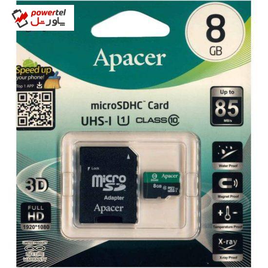 کارت حافظه اپیسر مدل Color Ultra High Speed کلاس 10 استاندارد سرعت UHS-I U1 سرعت 85MBps همراه با آداپتور SD ظرفیت 8 گیگابایت