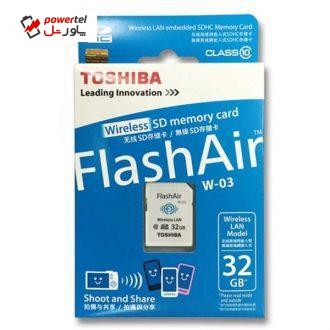 کارت حافظه توشیبا مجهز به شبکه بیسیم Flash Air 32GB W-03 SD-R032GR7AL03A