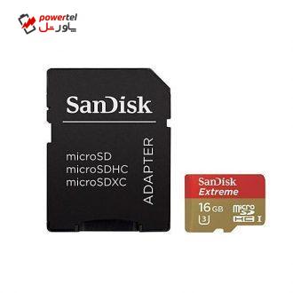 کارت حافظه سن دیسک adapter+MicroSDHC UHS-I U3 16GB