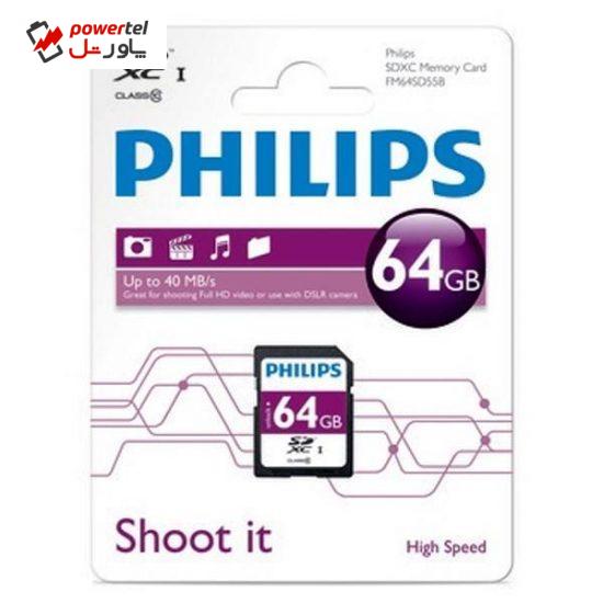 کارت حافظه فیلیپس SD Card 64GB FM64SD55B