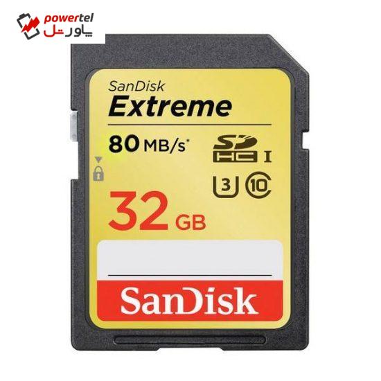کارت حافظه ی SDHC سن دیسک Extreme Plus 533X با ظرفیت 32 گیگابایت
