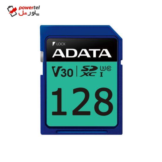کارت حافظه‌ SDXC ای دیتا مدل Premier Pro کلاس 10 استاندارد UHS-I U3 سرعت 100MBps ظرفیت 128 گیگابایت