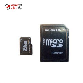 کارت حافظه‌ microSDHC ای دیتا مدل Premier کلاس 4 استاندارد UHS-I U1 سرعت 32MBps ظرفیت 1 گیگابایت به همراه آداپتور SD